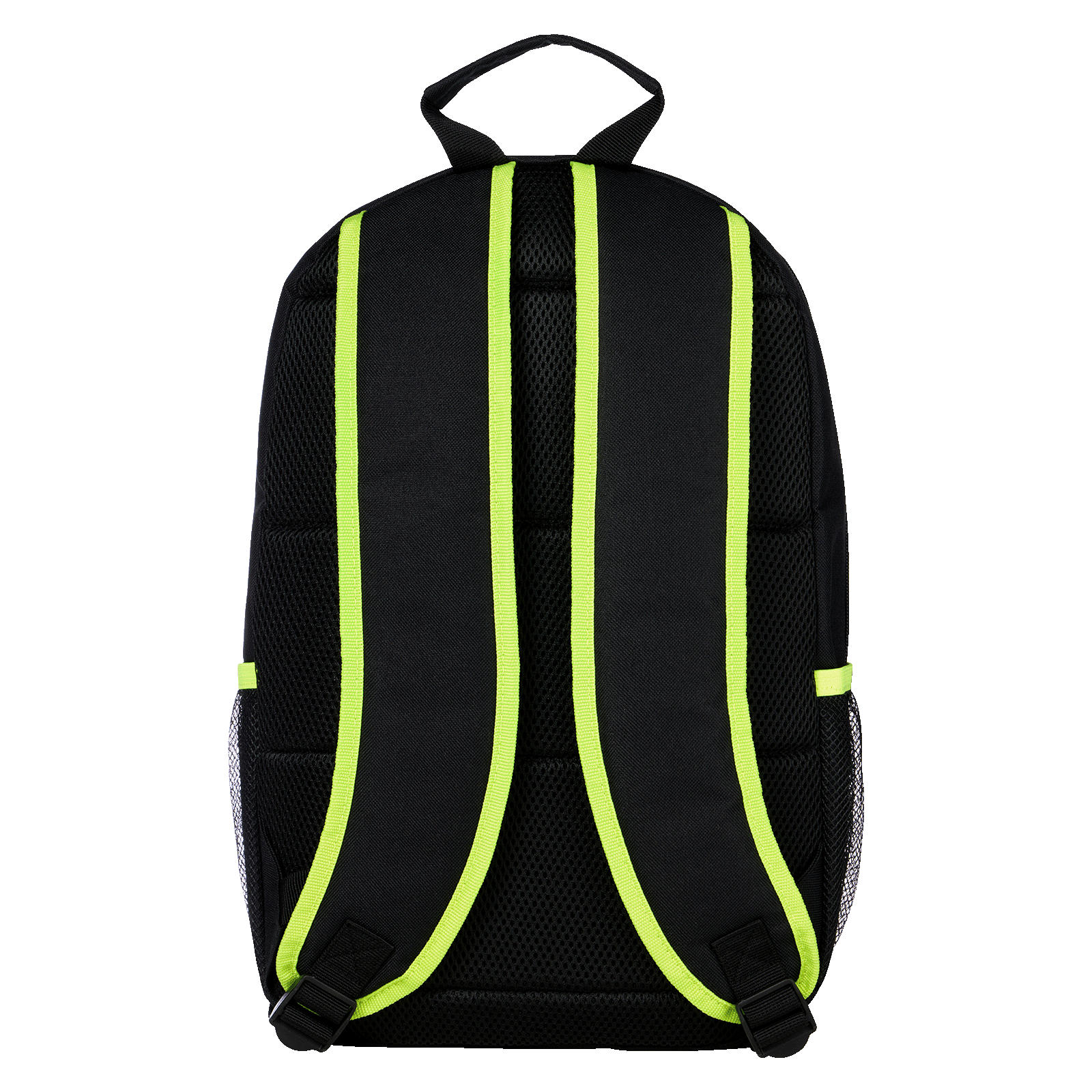 BVB Rucksack Neon, Rückansicht mit gepolsterten Schultergurten