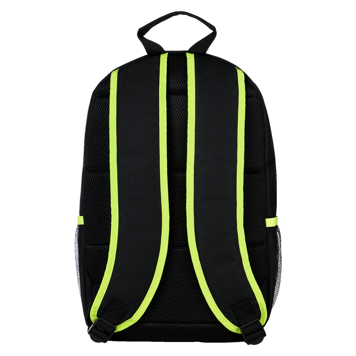 BVB Rucksack Neon, Rückansicht mit gepolsterten Schultergurten