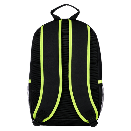 BVB Rucksack Neon, Rückansicht mit gepolsterten Schultergurten