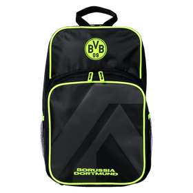 BVB Rucksack Neon in Schwarz mit neongelben Akzenten, Vorderansicht