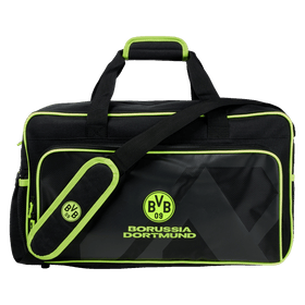 BVB Sporttasche Neon in Schwarz mit Neon-Logo und Schriftzug